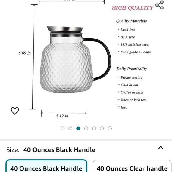 Glass pitcher - Picture 6 of 8